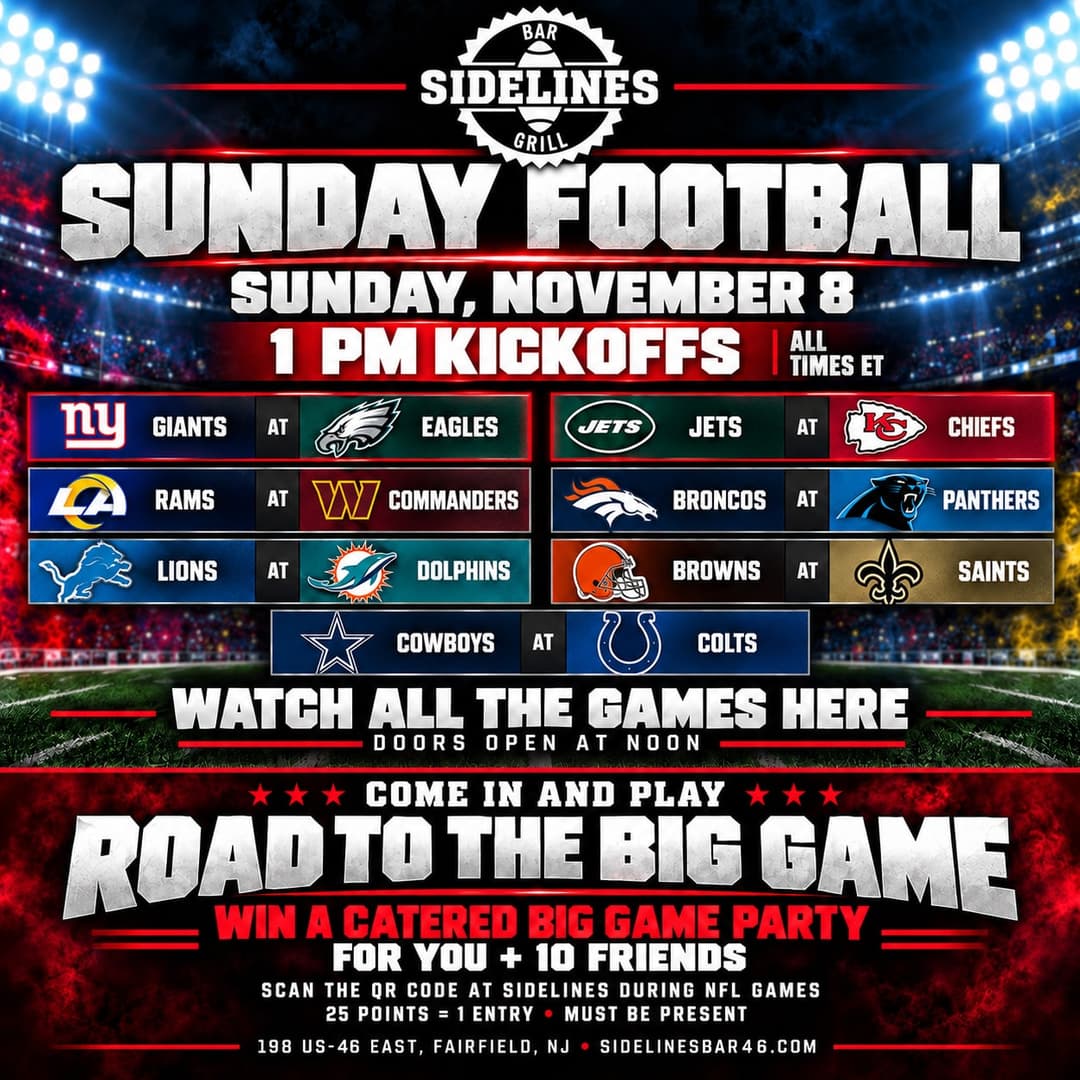 Sunday Football – 1 PM Kickoffs