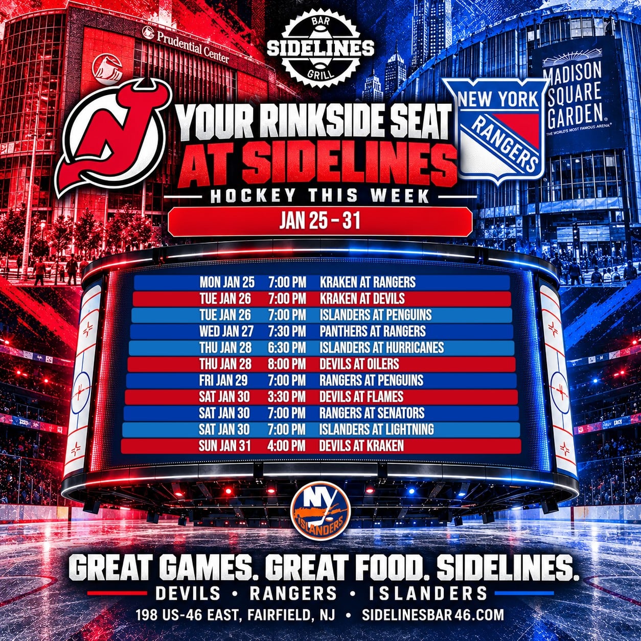 Hockey This Week at Sidelines – Jan 25–31