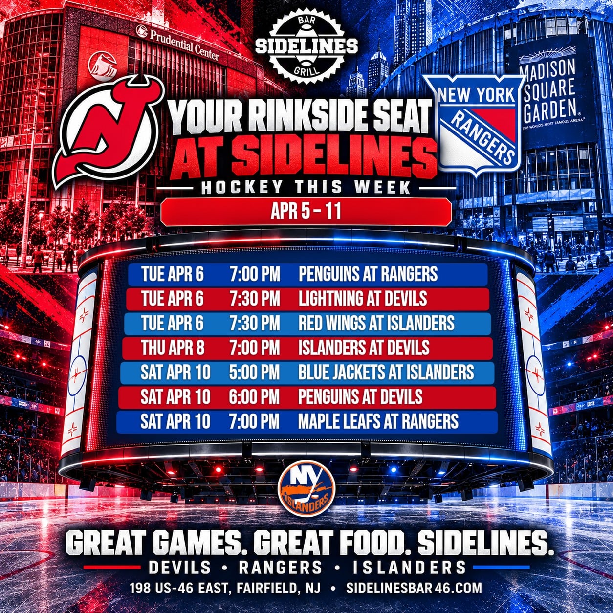 Hockey This Week at Sidelines – Apr 5–11